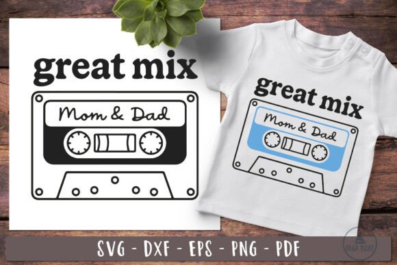 Cassette Tape Mom Dad SVG Retro Design