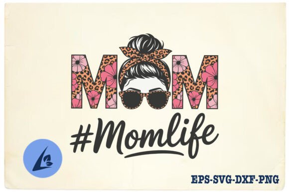 Messy Bun Momlife Mom Skull SVG