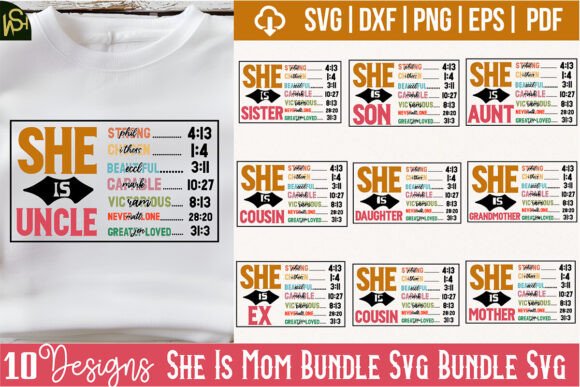 She is Mom Bundle SVG